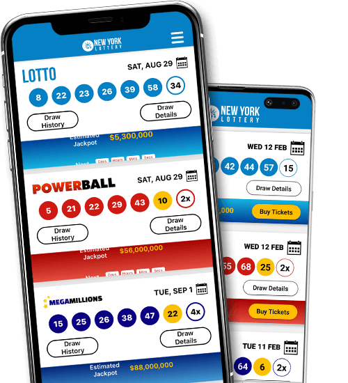 Screenshot of the New York Lottery Numbers App home screen